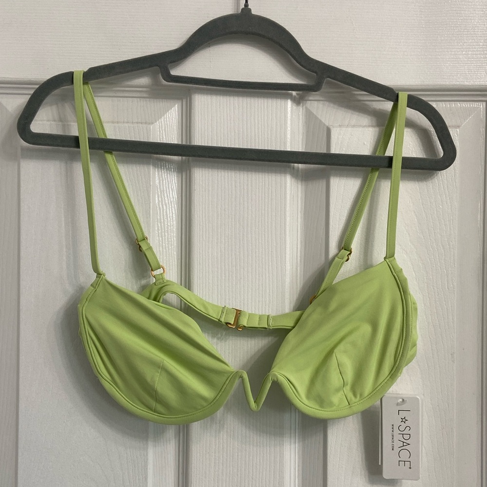 NWT L*Space XL Nico Green Underwire Bikini Swim Top - Top Only